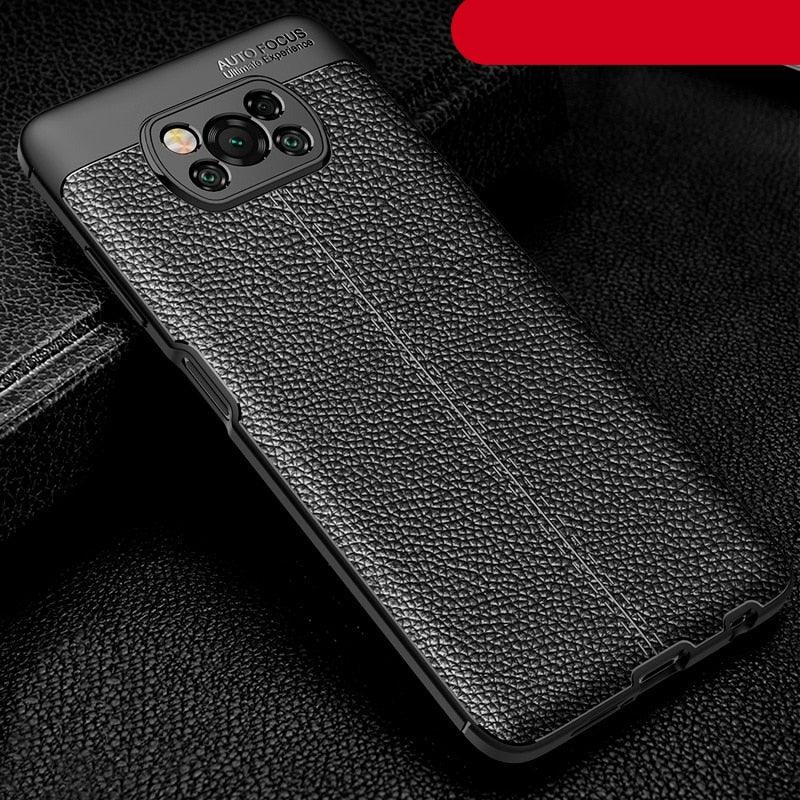 Silicone Ultra Slim Shock-Absorption Anti Impact Scratch Resistant Phone Cover Shockproof Case for Xiaomi POCO X3 NFC X4 Pro F3 F4 GT Leather Texture Silicone Phone Cover for Redmi Note 11 11S 10 Pro