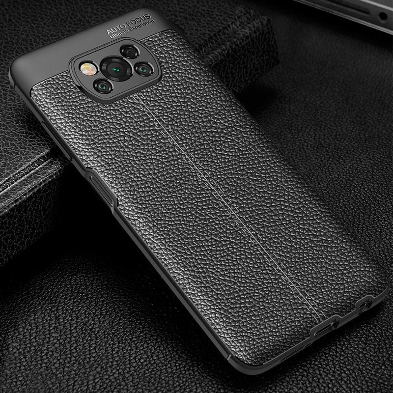 Silicone Ultra Slim Shock-Absorption Anti Impact Scratch Resistant Phone Cover Shockproof Case for Xiaomi POCO X3 NFC X4 Pro F3 F4 GT Leather Texture Silicone Phone Cover for Redmi Note 11 11S 10 Pro