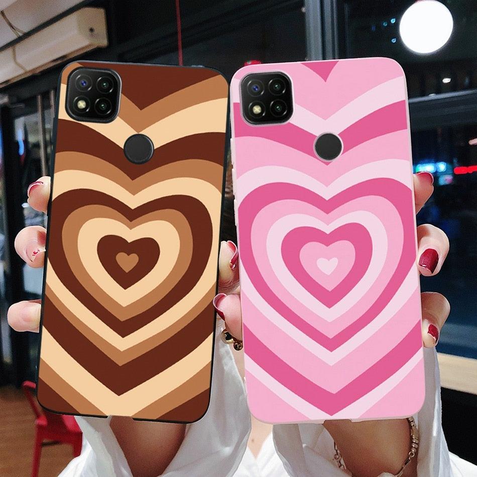 Silicone with Design Print Pattern Shockproof-Absorption Bumper Protective Back Cover For Xiaomi Redmi 10A Case 2022 Love Heart Candy Painted Phone Cover Soft Silicone Case For Xiaomi Redmi 10A Redmi10A