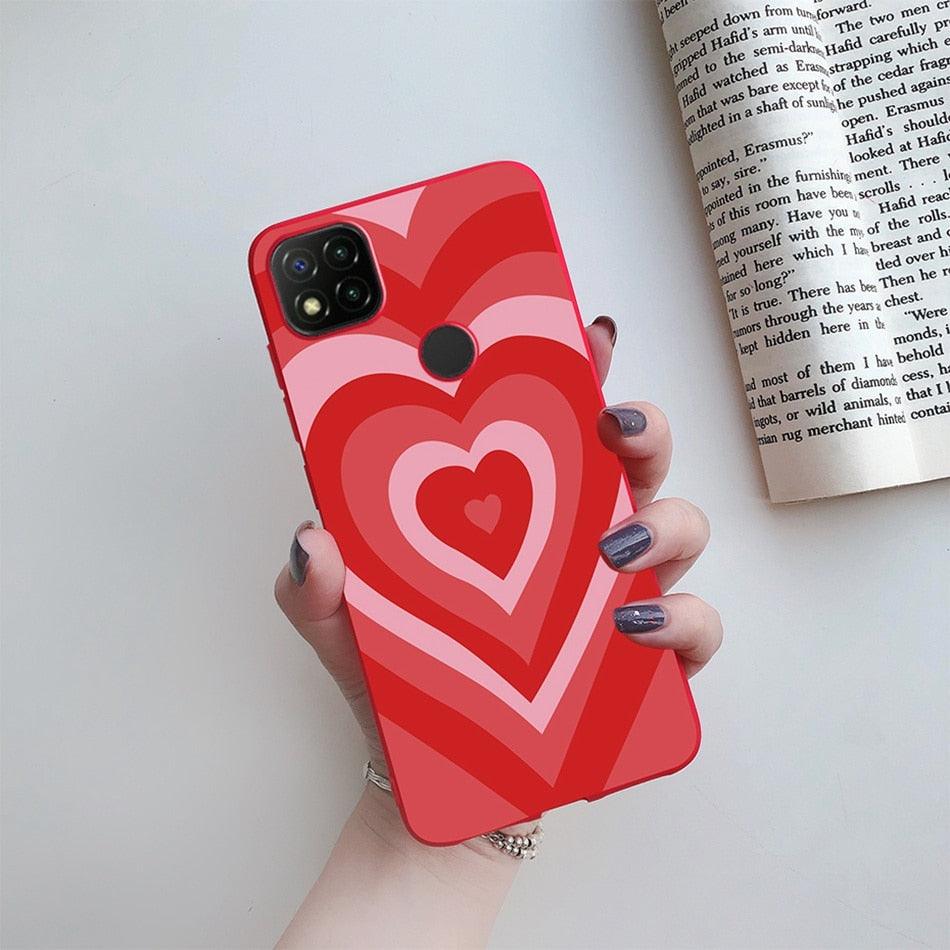 Silicone with Design Print Pattern Shockproof-Absorption Bumper Protective Back Cover For Xiaomi Redmi 10A Case 2022 Love Heart Candy Painted Phone Cover Soft Silicone Case For Xiaomi Redmi 10A Redmi10A