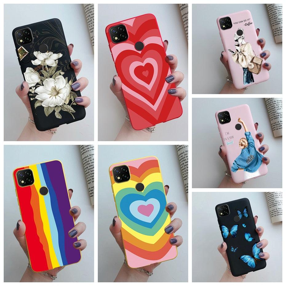 Silicone with Design Print Pattern Shockproof-Absorption Bumper Protective Back Cover For Xiaomi Redmi 10A Case 2022 Love Heart Candy Painted Phone Cover Soft Silicone Case For Xiaomi Redmi 10A Redmi10A