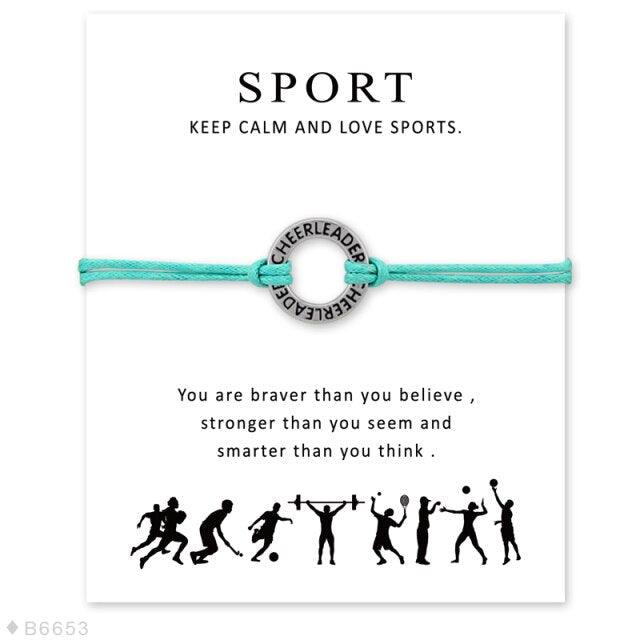 Silver Cheerleader Sport Charm Bracelets Bangles For Women Girls Adjustable Friendship Statement Jewelry Matching Handmade Bracelet Birthday Valentines Day Gifts For Daughter Girls Best Friend Sister