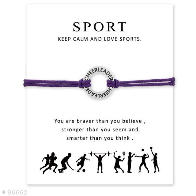 Silver Cheerleader Sport Charm Bracelets Bangles For Women Girls Adjustable Friendship Statement Jewelry Matching Handmade Bracelet Birthday Valentines Day Gifts For Daughter Girls Best Friend Sister