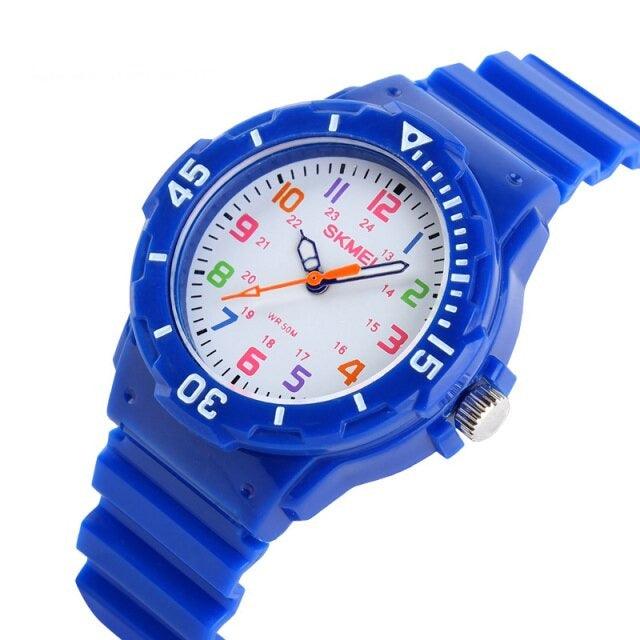 Simple Casual Kids Watches 5bar Waterproof Quartz Wristwatches Kids Clock Analog Watch Waterproof Time Teaching Boys Girls Watch Soft Band Learning Time Wrist Watch