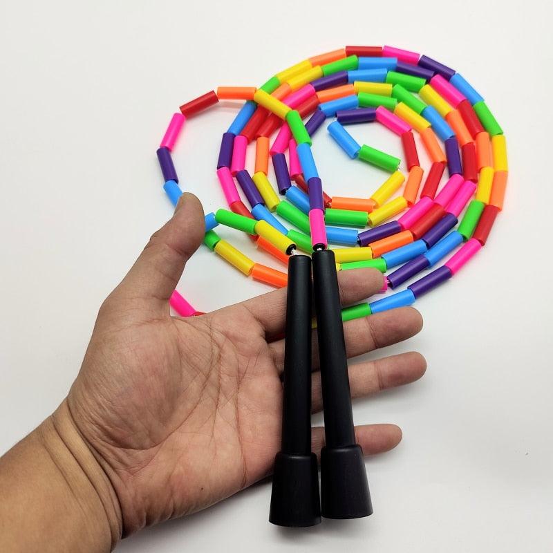 Simple Kids Jump Skip Rope Beaded Sports Segmented Jump Rope For Fitness Classic Beaded Jump Ropes For Physical Education Gym Glass Personal Use Premium Skipping Rope For Kids