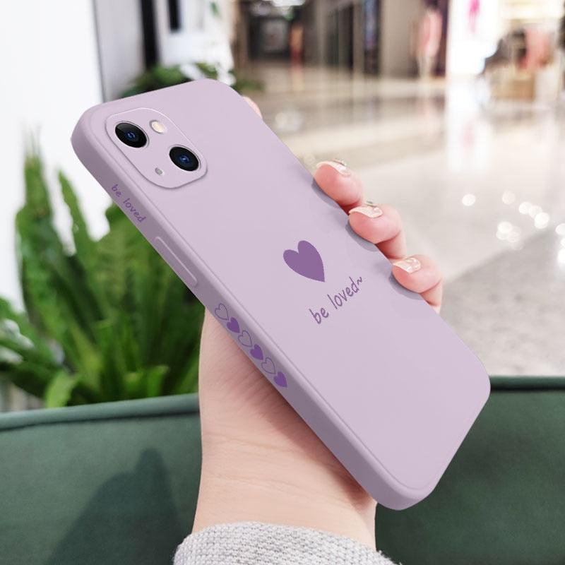 Simple Love Phone Case For iPhone 14 13 12 11 Pro Max Mini X XR XS MAX 8 7 Plus 6 6S Plus Cover Fashion Cute Love-Heart Simple Pattern Phone Case for iPhone