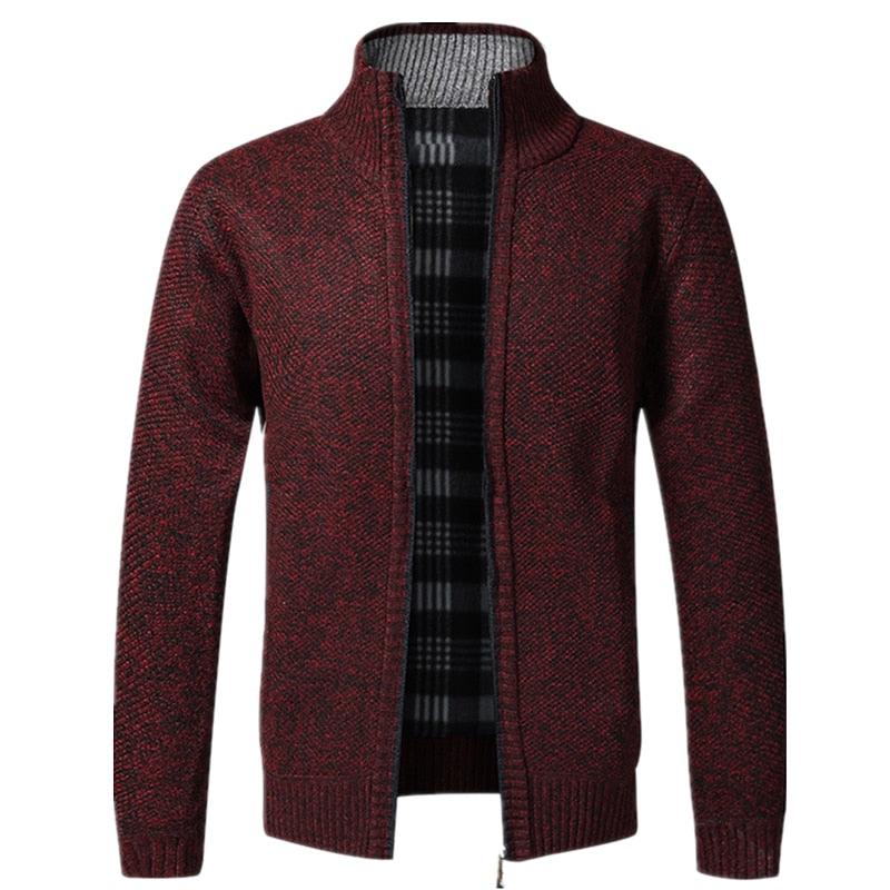 Simple Quality Autumn Winter New Men's Jacket Slim Fit Jacket Slim Fit Thick Sweaters Male Jacket Men Solid Cotton Thick Warm Sweater With Pockets  Fashion Warm Cold Weather Classic Jacket