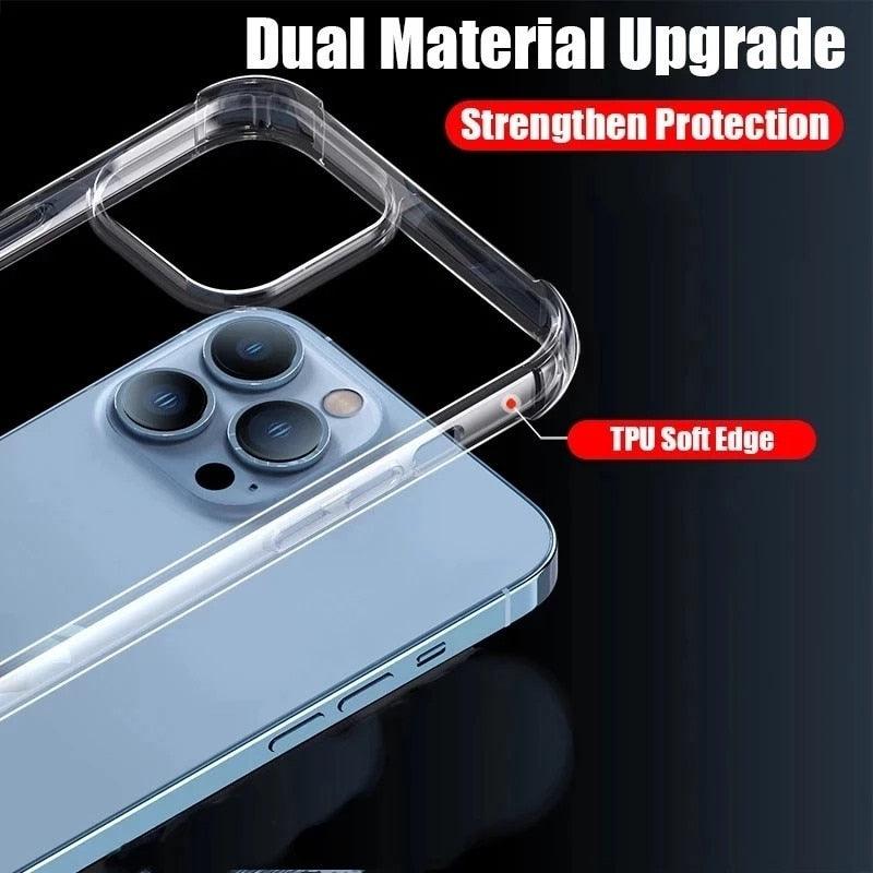 Simple Silicone Phone Case For iPhone 14 13 12 11 Pro Max Mini X XS XR 8 7 6s 6Plus Lens Protection Case Cover Thick Shockproof Soft Flexible Full Protection Shock Proof Back Cover for iPhone