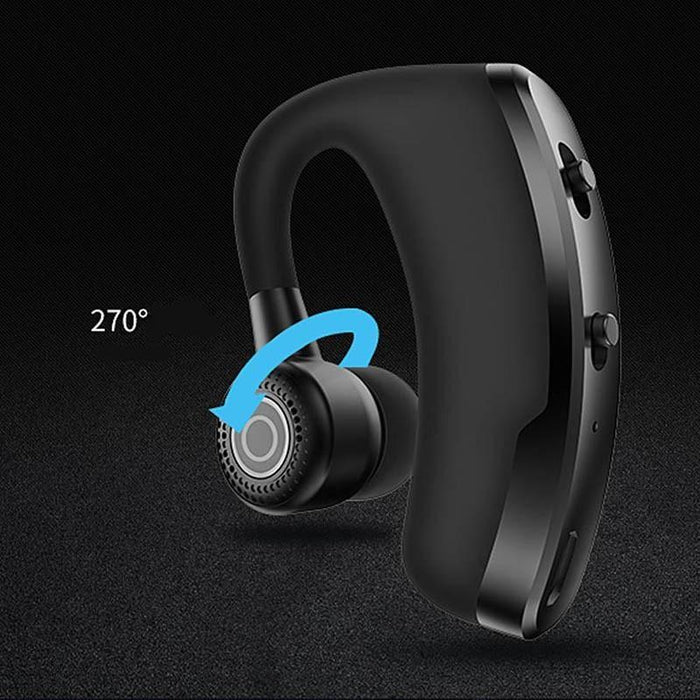 Single Ear Business Earphone Bluetooth 5.0 Sports Wireless Noise Isolating Headset Wireless Bluetooth Earpiece Hands-Free 10 Hours Playing Time Earphones With Built-in Mic For Driving Office Compatible With Smartphones