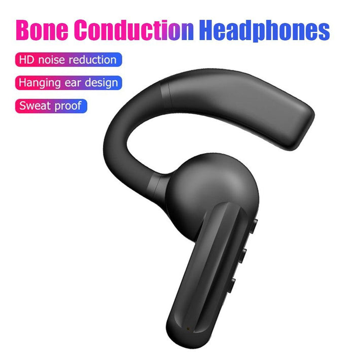 Single-Ear Sports Waterproof Car Earphone Ultra Standby Bluetooth-Compatible Headset Bone Conduction Ear Hook Headphone Sports Headphones Wired Gaming Earbuds Monitor Earphones with Mic, Stereo Sound Volume Control and Detachable Microphone