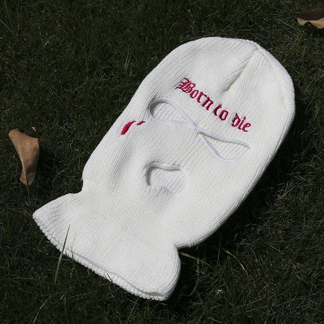 Ski Mask Knitted Face Cover Winter Balaclava Full Face Mask for Outdoor Sports 3 Hole Balaclava Party Mask Limited Embroidery Knit Hat Full Face Cover Balaclava Hats Funny Party Embroidery Beanies Caps Hole Knitted Full Face Cover