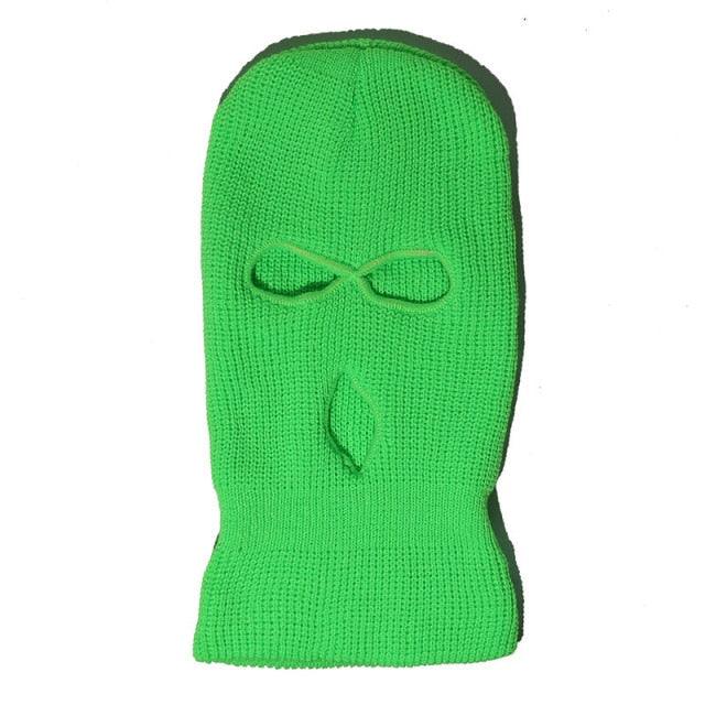 Ski Mask Knitted Face Cover Winter Balaclava Full Face Mask for Winter Outdoor Sports Winter Three 3 Hole Balaclava Knit Hat Ski Mask 3-Hole Knit Hat Full Face Cover Balaclava Hats Funny Party Embroidery Beanies Caps Hole Knitted Full Face Cover