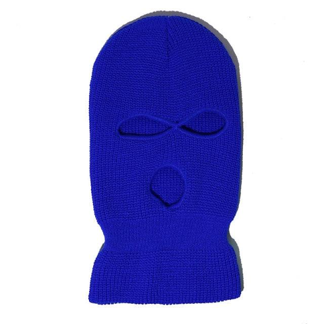 Ski Mask Knitted Face Cover Winter Balaclava Full Face Mask for Winter Outdoor Sports Winter Three 3 Hole Balaclava Knit Hat Ski Mask 3-Hole Knit Hat Full Face Cover Balaclava Hats Funny Party Embroidery Beanies Caps Hole Knitted Full Face Cover