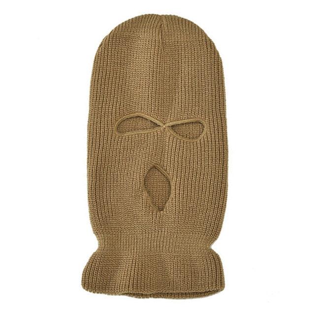 Ski Mask Knitted Face Cover Winter Balaclava Full Face Mask for Winter Outdoor Sports Winter Three 3 Hole Balaclava Knit Hat Ski Mask 3-Hole Knit Hat Full Face Cover Balaclava Hats Funny Party Embroidery Beanies Caps Hole Knitted Full Face Cover