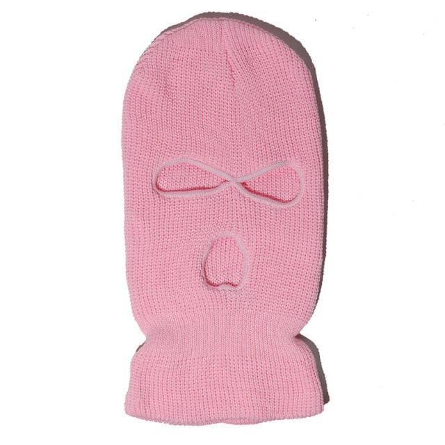 Ski Mask Knitted Face Cover Winter Balaclava Full Face Mask for Winter Outdoor Sports Winter Three 3 Hole Balaclava Knit Hat Ski Mask 3-Hole Knit Hat Full Face Cover Balaclava Hats Funny Party Embroidery Beanies Caps Hole Knitted Full Face Cover