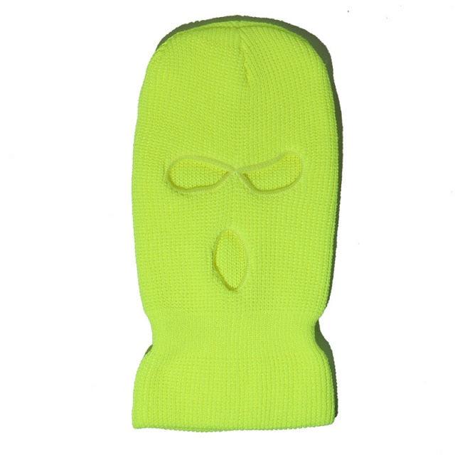 Ski Mask Knitted Face Cover Winter Balaclava Full Face Mask for Winter Outdoor Sports Winter Three 3 Hole Balaclava Knit Hat Ski Mask 3-Hole Knit Hat Full Face Cover Balaclava Hats Funny Party Embroidery Beanies Caps Hole Knitted Full Face Cover