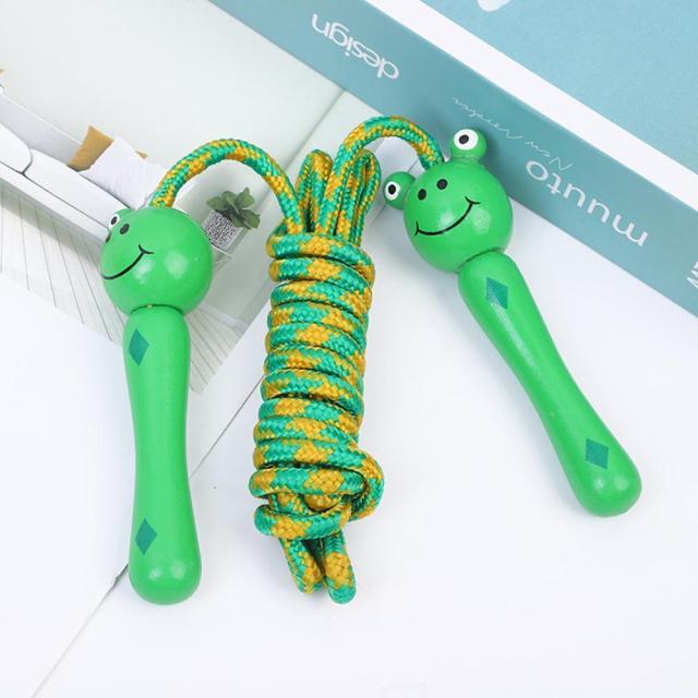 Skipping Rope With Wooden Handles Braided Tangle-Free Cable Skipping Rope For Fun And Fitness Jumping Rope For Kids Youth Beginners Jump Ropes Toys Wooden Handle Cotton Ropes Cute Animals Jump Rope