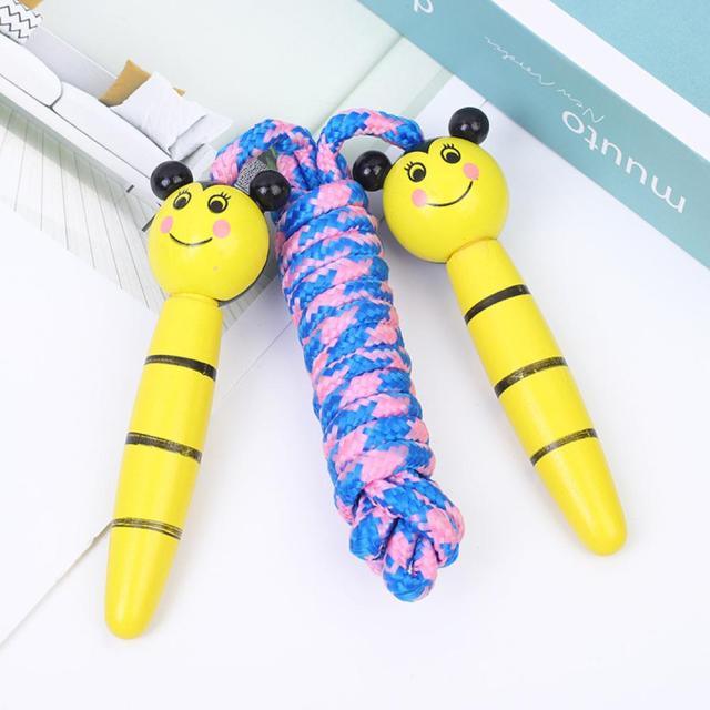 Skipping Rope With Wooden Handles Jumping Rope Men Women Adjustable Sports Braided Tangle-Free Jump Rope Cable Fitness Skipping Jumping Rope For Kids Youth Beginners Jumpropes Bulk Set Toys Wooden Handle Cotton Ropes Cute Animals Jumprope