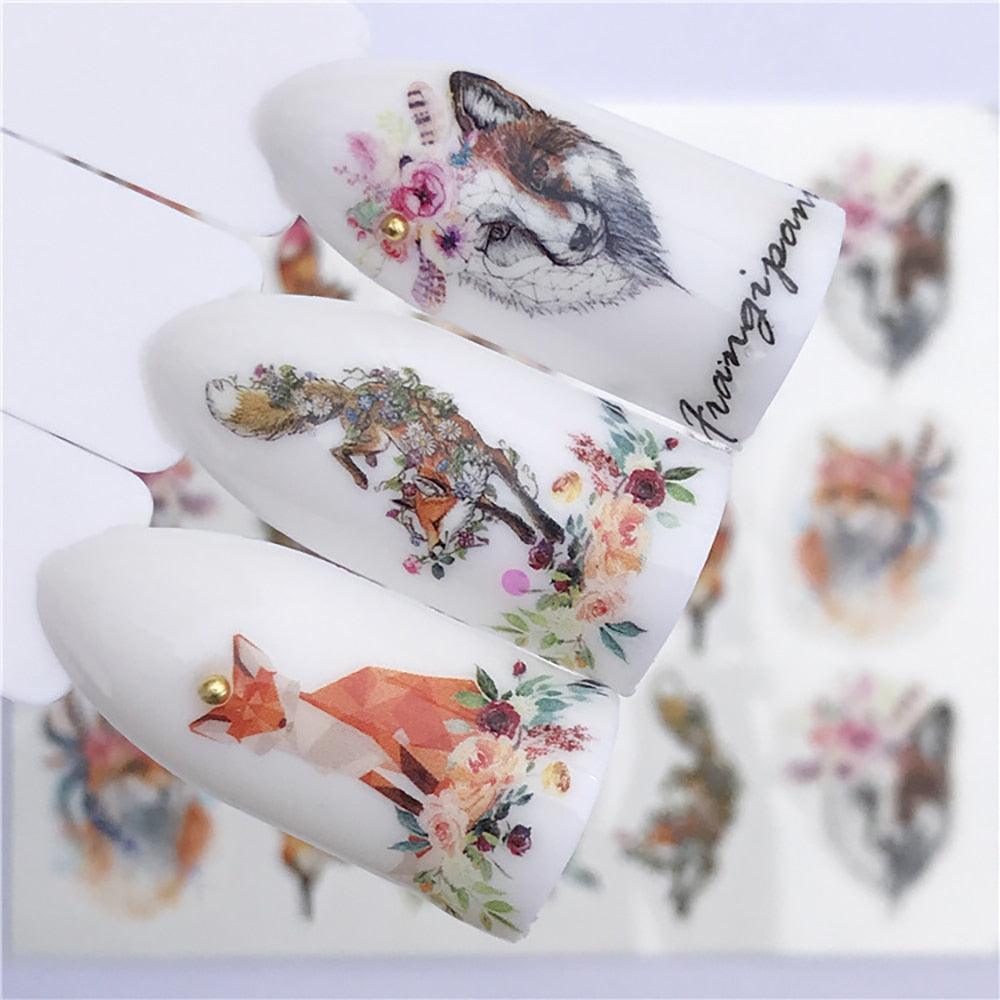 Sliders For Nails Winter Nail Stickers Elk Wolf Animal Sticker Figure Art Transfer Flowers Butterflies Watermark Water Slider Art Nail Stickers Sexy Girl Designs Comics Water Transfer Decals Manicure Lips Nail Art Decorations Slider Nail Art Stickers