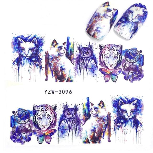 Sliders For Nails Winter Nail Stickers Elk Wolf Animal Sticker Figure Art Transfer Flowers Butterflies Watermark Water Slider Art Nail Stickers Sexy Girl Designs Comics Water Transfer Decals Manicure Lips Nail Art Decorations Slider Nail Art Stickers