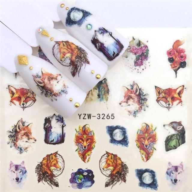 Sliders For Nails Winter Nail Stickers Elk Wolf Animal Sticker Figure Art Transfer Flowers Butterflies Watermark Water Slider Art Nail Stickers Sexy Girl Designs Comics Water Transfer Decals Manicure Lips Nail Art Decorations Slider Nail Art Stickers