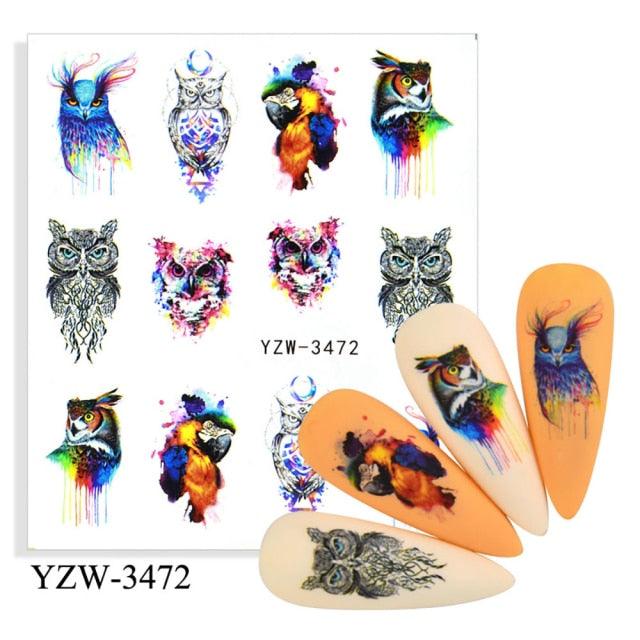 Sliders For Nails Winter Nail Stickers Elk Wolf Animal Sticker Figure Art Transfer Flowers Butterflies Watermark Water Slider Art Nail Stickers Sexy Girl Designs Comics Water Transfer Decals Manicure Lips Nail Art Decorations Slider Nail Art Stickers