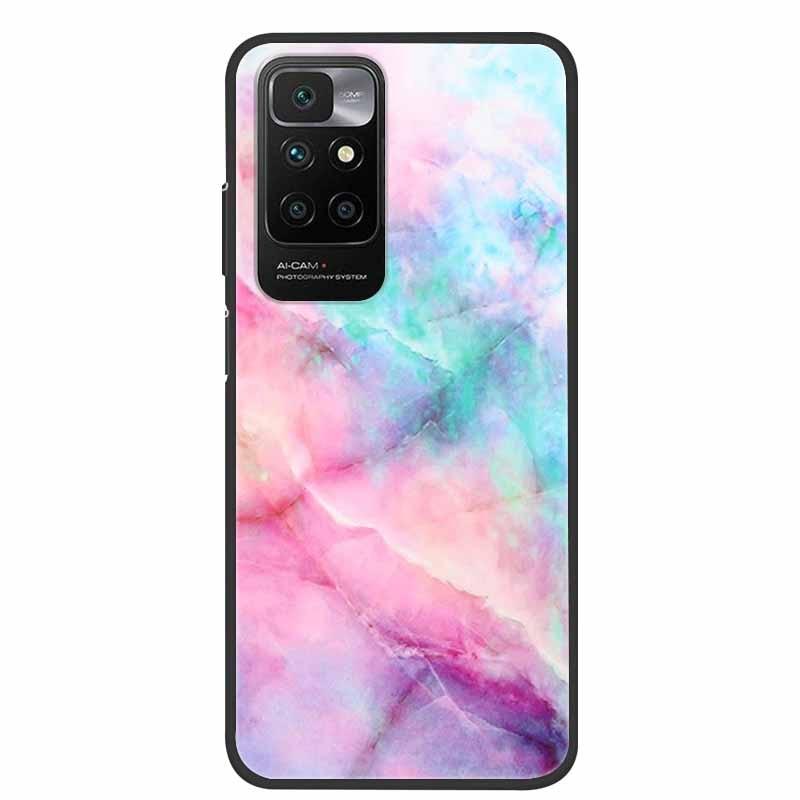 Slim Silicone Matte Phone Cases Thin Gel Back Cover Shockproof For Xiaomi Redmi 10 Case Marble Soft Silicone Back Case for Xiomi Redmi 10 Phone Cover Redmi10 Prime 2022