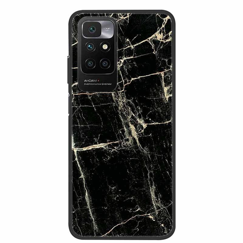 Slim Silicone Matte Phone Cases Thin Gel Back Cover Shockproof For Xiaomi Redmi 10 Case Marble Soft Silicone Back Case for Xiomi Redmi 10 Phone Cover Redmi10 Prime 2022