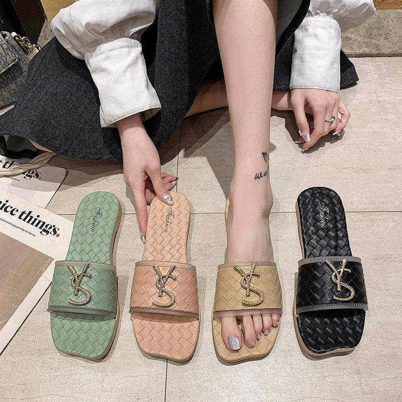 Slippers Women Wear Tide Flat Bottom Fashion Sandals Out In Summer Elegant Beach Shoes Beach Flip Flops Sandals Leather Slide Beach Pool Slipper Outdoor Sandals