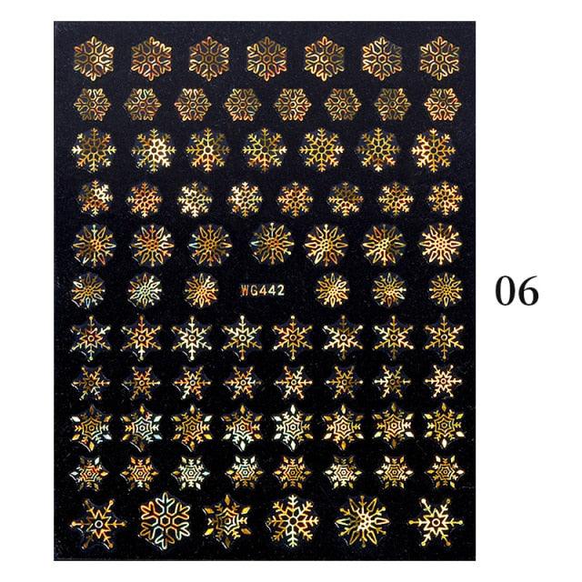 Sliver Bronzing Christmas Slider Nail Art 3D Decals Decoration Snowflake Nail Art Sticker Manicures Transfer Foil Xmas Gift  Nails Snowflake Nail Art Stickers Decals Christmas Nail 3D Self Adhesive Nail Stickers for Acrylic Nails Snowflake