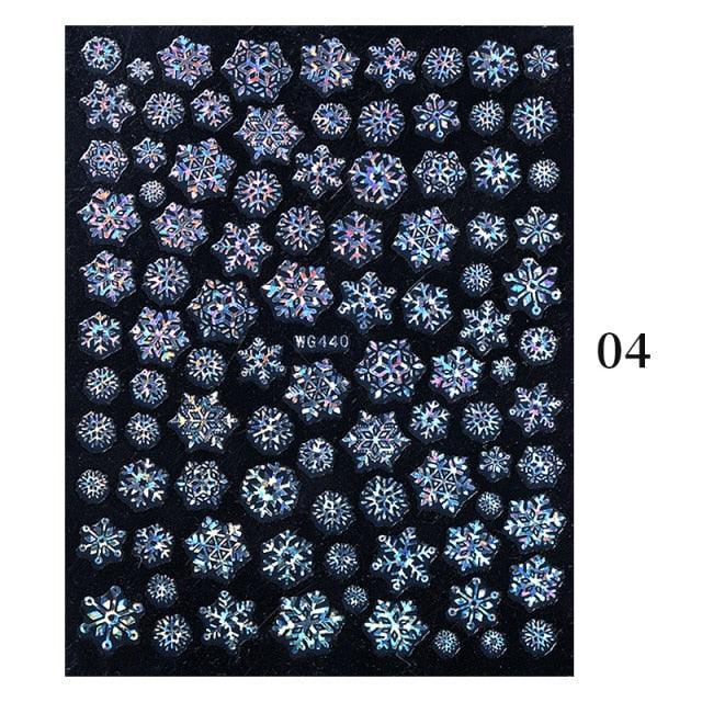 Sliver Bronzing Christmas Slider Nail Art 3D Decals Decoration Snowflake Nail Art Sticker Manicures Transfer Foil Xmas Gift  Nails Snowflake Nail Art Stickers Decals Christmas Nail 3D Self Adhesive Nail Stickers for Acrylic Nails Snowflake