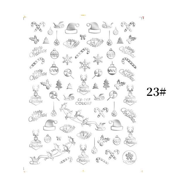 Sliver Bronzing Christmas Slider Nail Art 3D Decals Decoration Snowflake Nail Art Sticker Manicures Transfer Foil Xmas Gift  Nails Snowflake Nail Art Stickers Decals Christmas Nail 3D Self Adhesive Nail Stickers for Acrylic Nails Snowflake