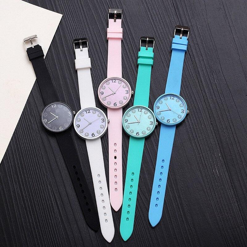 Small Dial Casual Fashion Watch Thin Strap Female Student Silicone Strap Temperament Ladies Watch Fresh Children Clock Casual Quartz Wristwatch With Bezel Case Silicone Band Watch For Women Girls