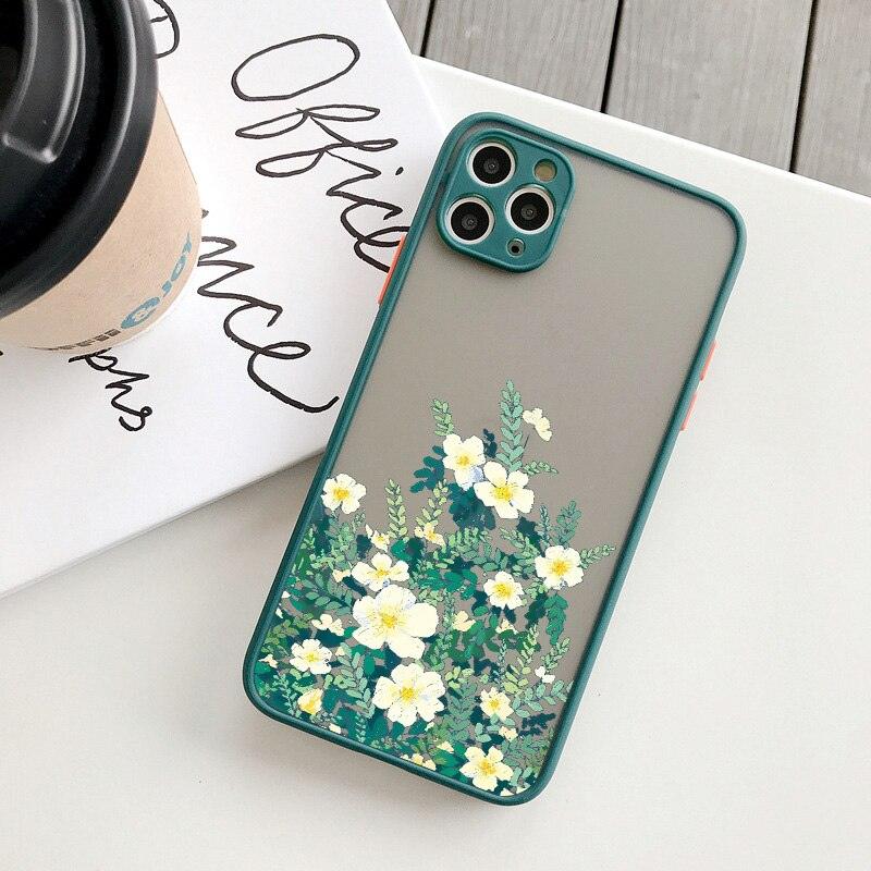 Small Floral Flower Phone Case For iPhone 6s 7 8 Plus SE 2 11 12 13 Pro Max X XS MAX XR Hard Matte Shockproof Cover Shell Protective Cute Cool Phone Case Designed for iPhone