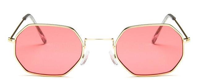 Small Frame Sunglasses For Women Small Square Polarized Sunglasses for Men and Women Polygon Mirrored Retro Shape Metal Design Sun Glasses for Men New Fashionable Ocean Lens