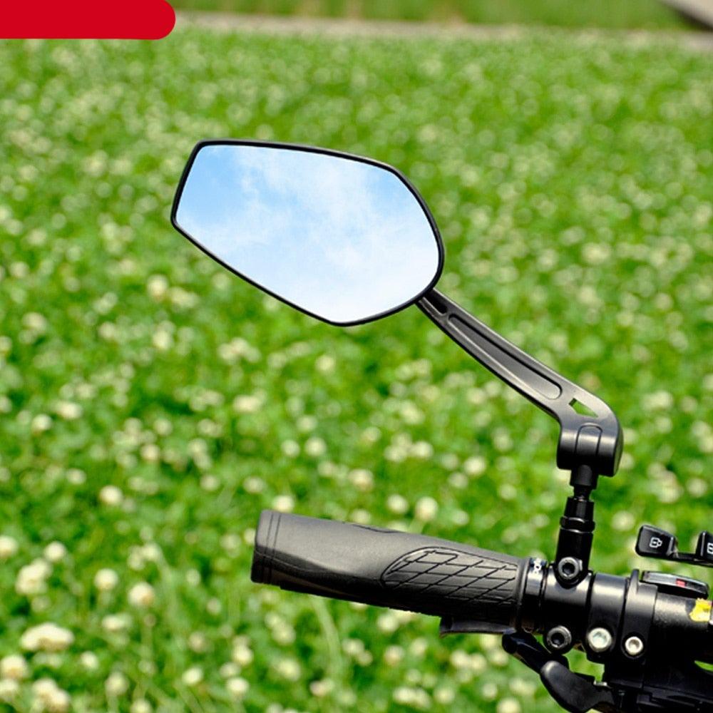 Smart Bicycle Stylish Handlebar Design Reflector Rear View Mirror Mountain Bike Electrical Bike Scooter HD Wide-Range Adjustable Angles Mirror Wide Range Back Reflector Vision Adjustable Left Right Mirrors For Road Electric Bike