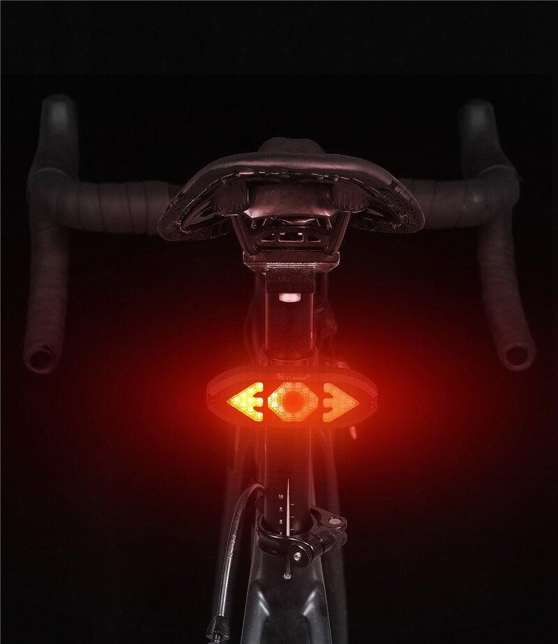 Smart Bike Light Wireless Remote Control Cycling Turning Signal Taillight USB Bicycle Rechargeable Rear Light LED Warning Lamp Bicycle Rear Light Safety Warning Bike Lights Brightest Bike Indicators Fit  Saddle Rears