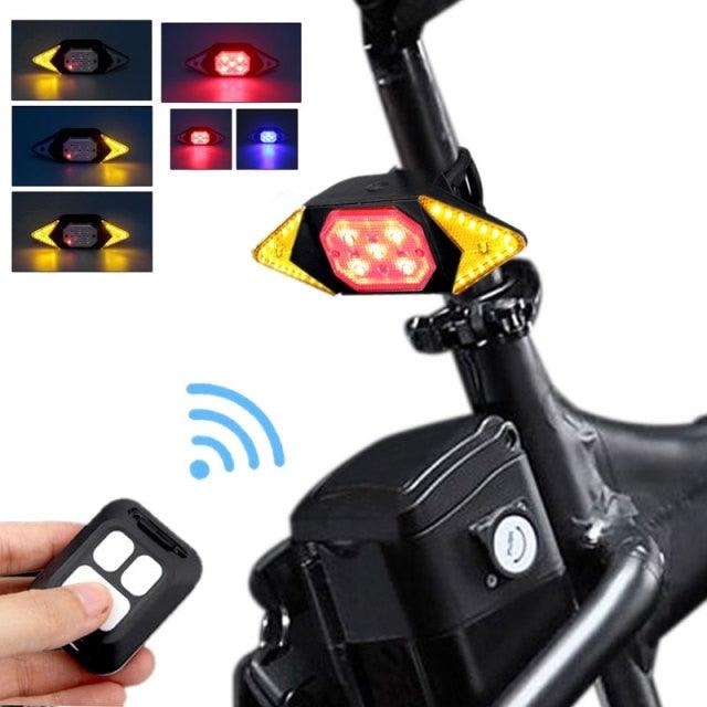 Smart Bike Light Wireless Remote Control Cycling Turning Signal Taillight USB Bicycle Rechargeable Rear Light Turn Signals With Wireless Remote Rechargeable Safety Warning Cycling Light Fits On Any Bicycle