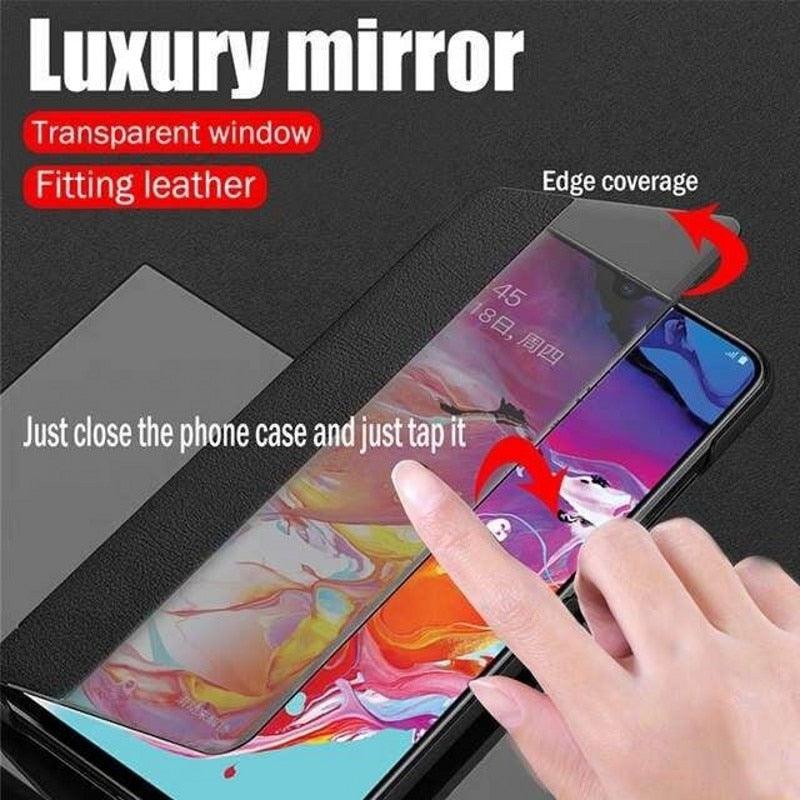 Smart Case For Xiaomi Redmi 9 8 9A 9C 8A Cover Flip Leather Window View Cases For Xiaomi MI Note 10 9 Lite Redmi Note 9 Pro 9s Luxury Slim View Window Leather Phone Case Protective Cover for Xiaomi