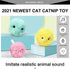 Smart Cat Toys Interactive Ball with Catnip Cat Training Squeaky Fidget Toys Cats Products for Pets Fluffy Plush Cat Ball Toys Interactive Chirping Balls Cat Kicker Toy Animal Chirping Sounds Fun Catnip Toys for Cat Exercise