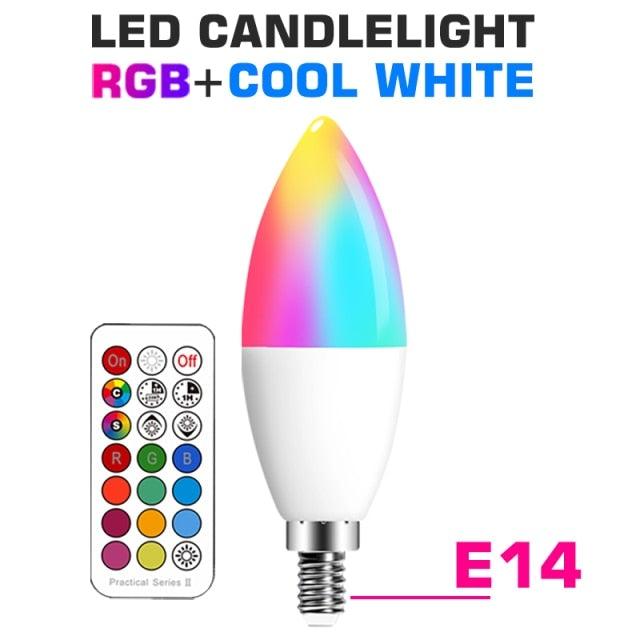 Smart For Home LED Light Bulb E27 E14 GU10 B22 220V 110V  Spot Magic Changeable Lamp Lampada+IR Control Decoration RGB White  Compatible with Alexa Google Home, RGBCW Smart GU10 Bulb, WiFi Smart LED Spot Light Bulb Indoor Decoration