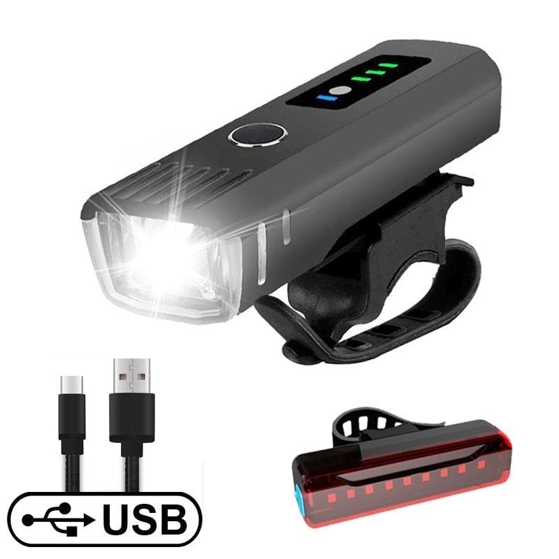 Smart Induction Bicycle Front Light Set USB Rechargeable Rear Light LED Headlight Bike Lamp Cycling Flash Light Front And Rear Rechargeable Waterproof Bike Headlight And Tail Light Set Smart Bright Bike Lights For Bike