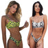 Snakeskin Bikini Women Swimwear Leopard Bikinis Swim Suit Push Up Swimsuit  Women's Bikini Scoop Neck Straps Cutout Crop Top with Cheeky Bottom Two Piece Swimsuits Female Beachwear Swimming Bikini Women