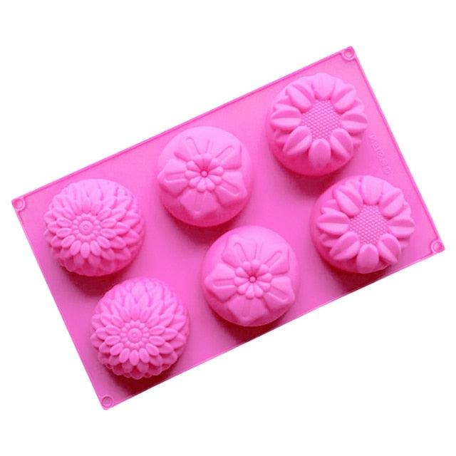 Snowflake Chocolate Mold Soap Silicone Ice Tray Cake  Christmas Mould 6 Cavities Baking Pastry Tools Silicone Snowflake Molds Cake Pans Cookie Trays Handmade Soap Making Mould