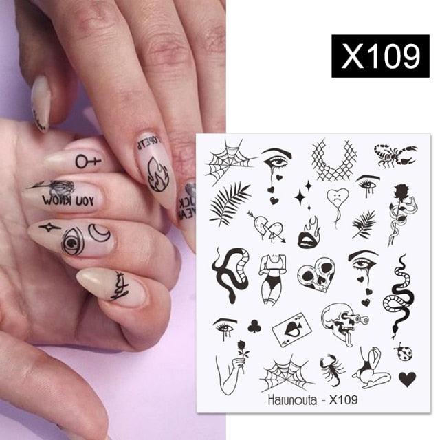 Snowflakes Nail Water Decals Christmas White Snow Transfer Sticker Decoration Slider Flower Leaf Manicuring Art Paper Tips Snowflake Bronzing Christmas Slider Nail Art 3D Decals Decoration Decals Snowflakes Elk Bear Christmas Xmas Stickers