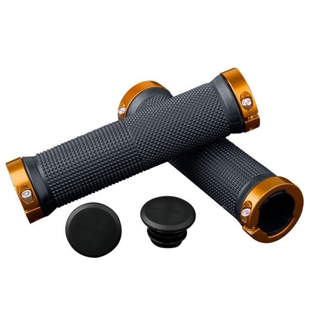 Soft Bicycle Grip Shock Absorption Road Bike Handlebar Cover Aluminium Alloy Lock Rubber Anti-slip Cycling Handle Grips Bike Handle Non Slip Soft Rubber Grips Mountain Bicycle Lock On Handle Bar