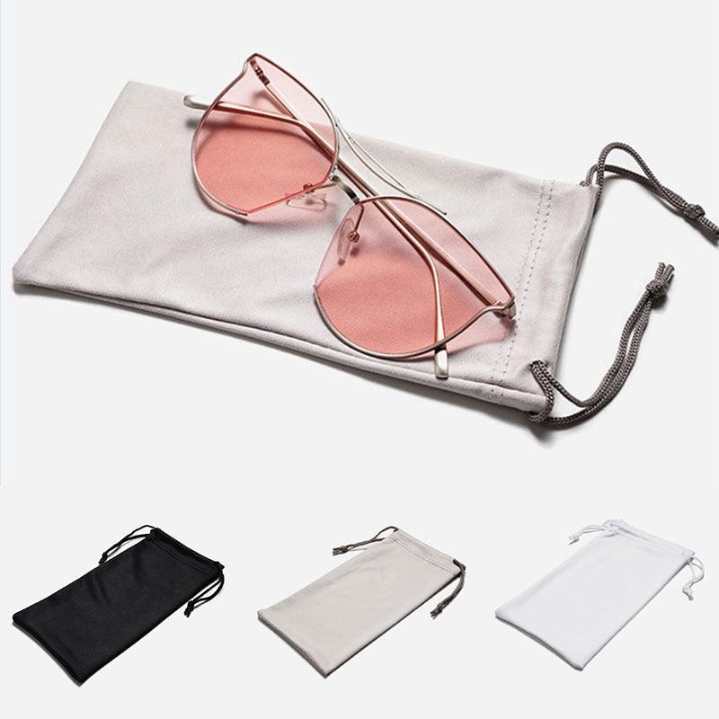 Soft Cloth Glasses Bag Sunglasses Case Waterproof Dustproof Eyeglasses Pouch Eyewear Black White Gray Sunglasses Bag Microfiber Sunglasses Glasses Storage Pouch Cleaning Cloth Premium Quality