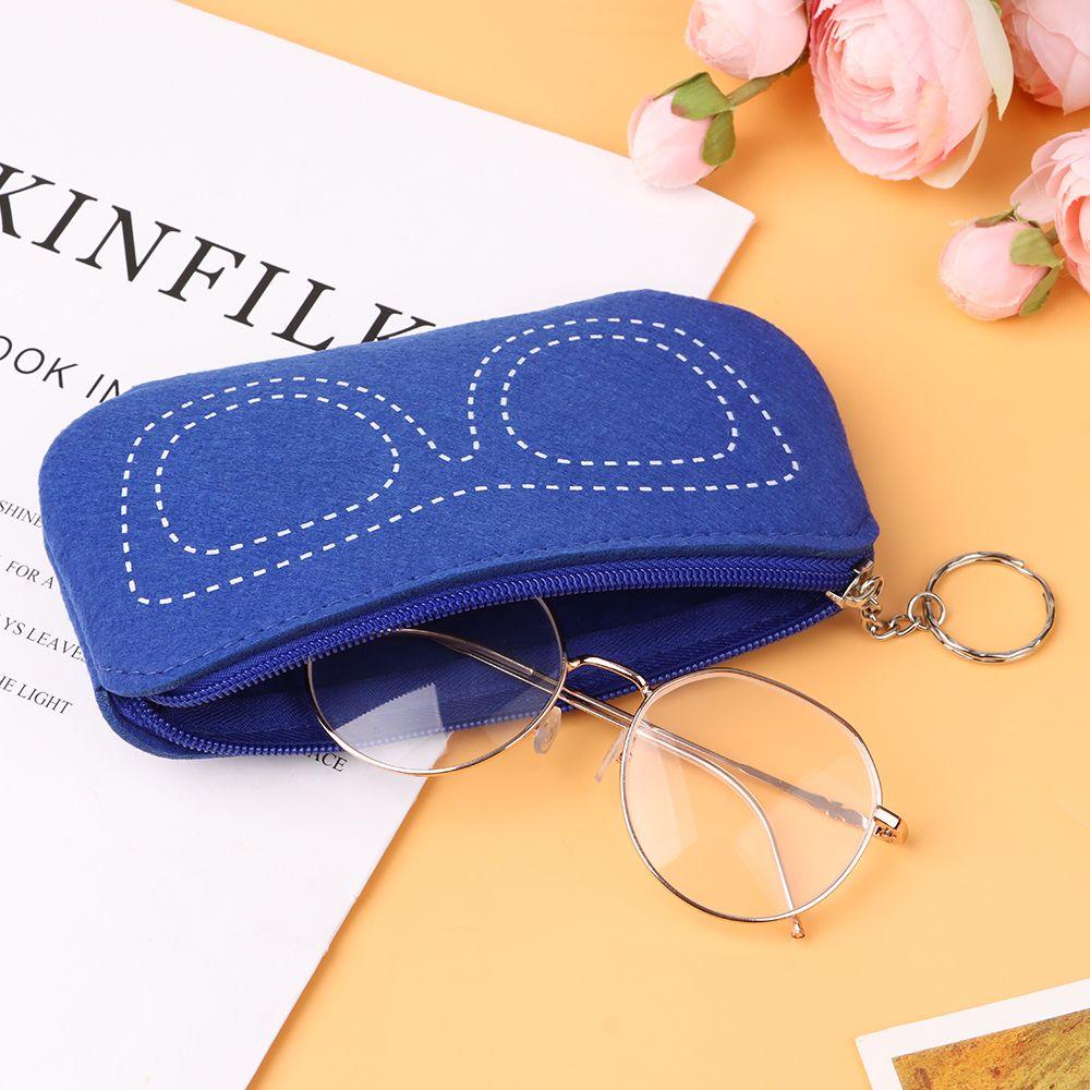 Soft Felt Glasses Case Sunglasses Bag Eyeglasses Reading Zipper Pouch Eyewear Protector Eyeglass Cases Sunglasses Pouch Collections Zipper Glasses Case Glasses Storage Makeup Pouch