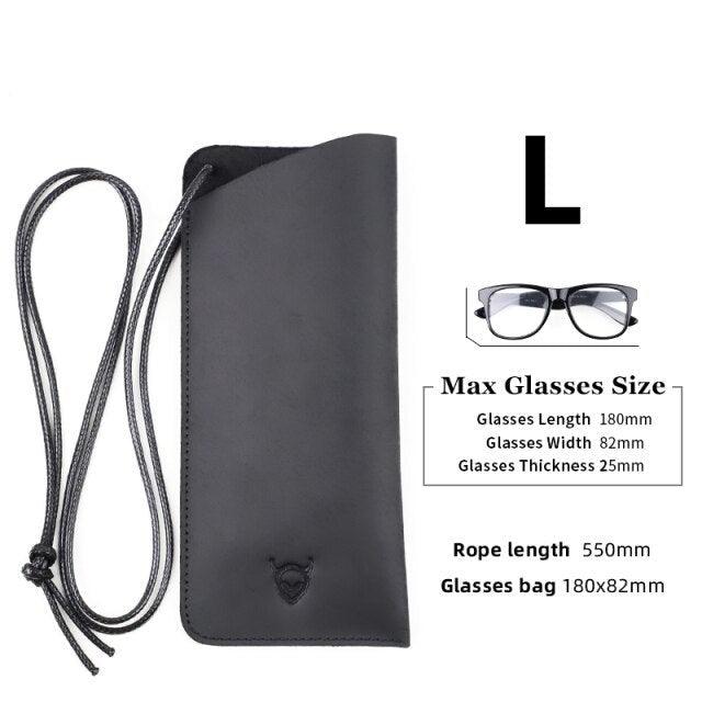 Soft Genuine Leather Reading Glasses Bag Handmade Eye Glasses Pouch Sunglasses Simple Eyewear Storage Bags Artificial Leather Slim Travel Sunglasses Case Holder