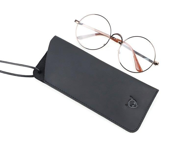 Soft Genuine Leather Reading Glasses Bag Handmade Eye Glasses Pouch Sunglasses Simple Eyewear Storage Bags Artificial Leather Slim Travel Sunglasses Case Holder